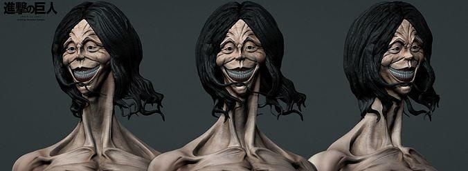 dina titan 3dmodel design attackontitan 3dprint zbrush hires monster evil art sculptures 3d print model - Mito3D
