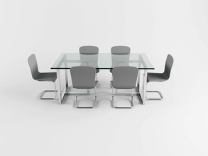 jantar tabela cadeira utensílios domésticos restaurante arte 3d print model - Mito3D