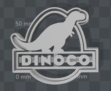 dinoco logo cars 3 cookie cutter mcqueen jackson storm disney pixar house kitchen dining 3d print model - Mito3D
