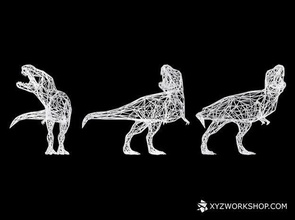 dinosaurio t rex rugido digital extinción pequeña tirano saurio rex tiranosaurio jurásico arte esculturas 3d print model - Mito3D