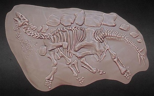 dinossauro ossos 3d fossilizado estegossauro modelo jurássico esqueleto Ciência biologia 3d print model - Mito3D