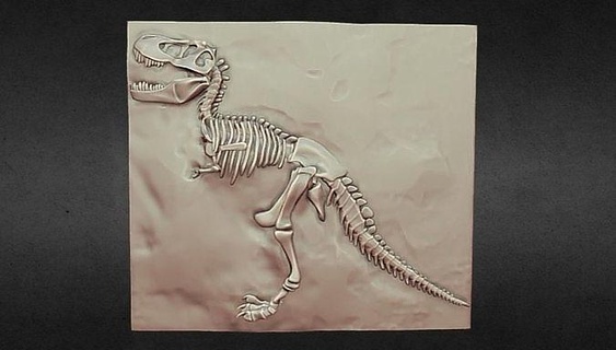 Dinosaurier Knochen 3d drucken versteinert rex Skelett Modell Rex jurassisch Fossil Wald Wissenschaft Biologie 3d print model - Mito3D