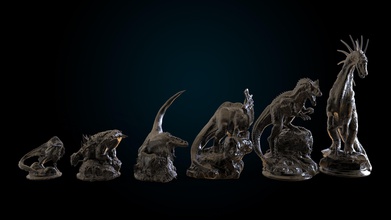 dinossauro xadrez completo 3dprint pré histórico jurássico extinto réptil jogos brinquedos borda criatura paleontologia fóssil carnívoro 3d print model - Mito3D