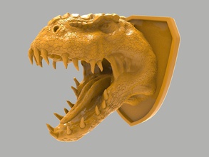 dinozor baş duvar dekorasyon trex dino yaratık jurassic tarih öncesi raptor rex ejderha doğa nesli tükenmiş tyrannosaurus hayvan canavar oyuncak yırtıcı avcı t minyatürler figürinler 3d print model - Mito3D