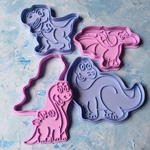 dinosaur set cookie cutter cookiecutter games toys house kitchen dining cookiestamp cake food cutting nickelodeon kids play decoration disney micky 3d print model - Mito3D
