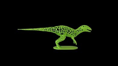 dinosaur voronoi wireframe reptile art statue dino mathematical abstract geometric 3d print model - Mito3D