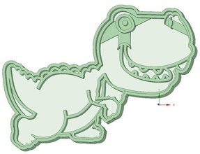 dinosaurio 2 cookie-cutter Abbildung Kunst symbol design cut cookie andere 3d print model - Mito3D