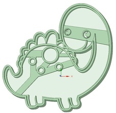 dinosaure 4 biscuit coupeur illustration art conception image mascotte dessin animé couper 3d print model - Mito3D