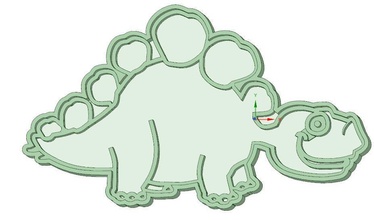 dinosaurio 9 kurabiye kesici illüstrasyon sanat sembol tasarım kesmek 3d print model - Mito3D
