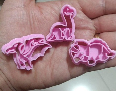 dinosaurs cookie cutter kitchen confectionery cakes house dining 3d print model - Mito3D
