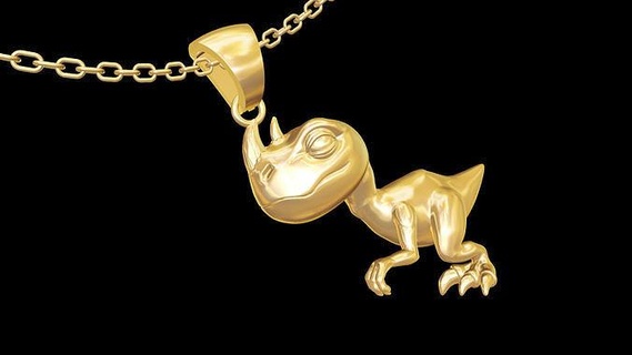 dinosauri pendente gioielleria oro scolpire Stampa 3dprint zbrush design arte scultura gioiello statua stampabile volare ala natura animale collane ciondoli 3d print model - Mito3D