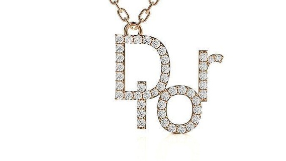 Dior pendentif 3dm stl rendre détails bijoux imprimable diamant or argent mariage bijou sterling Christian marque luxe blanc brillant précieux Collier pendentifs 3d print model - Mito3D