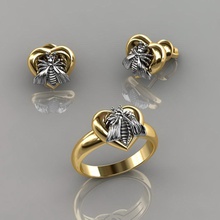 dior anillo pendientes joyería joya lujo elegante oro plata boda diamante arete pulsera collares colgante pendiente rinoceronte accesorio belleza moda diseño canalla anillos 3d print model - Mito3D