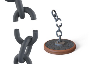 diorama de la libertad escena piedra bobina grado cadenas imprimible art las esculturas 3d print model - Mito3D