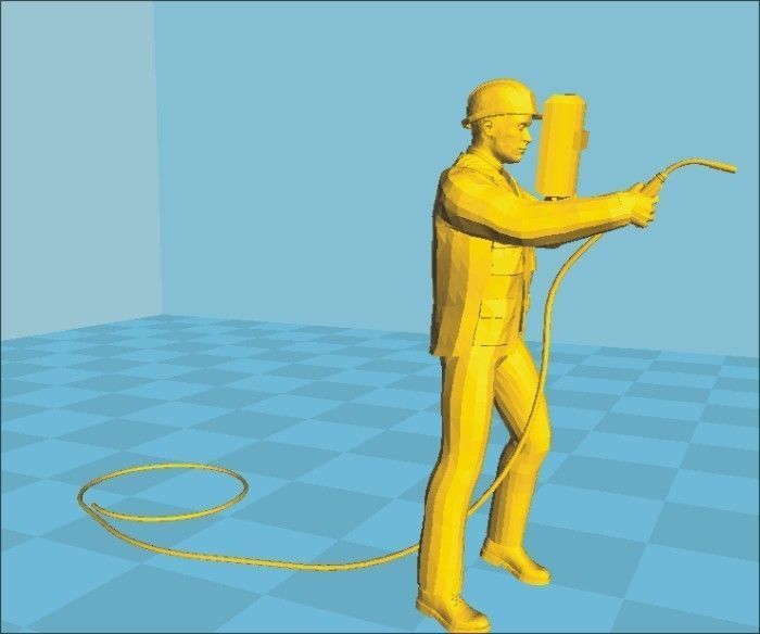 diorama modell konstruktion arbeiter halten schlauch schweißer rahmen hobby diy 3D print model - Mito3D