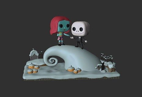 diorema estranho mundo macaco funko pop Disney tim Tim Burton 3dprint brinquedo miniaturas jogos brinquedos personagem Sally Bruxas arte esculturas 3d print model - Mito3D
