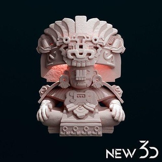 dios culla cultura Zapoteco Messico prehispanico pentola arte sculture 3d print model - Mito3D