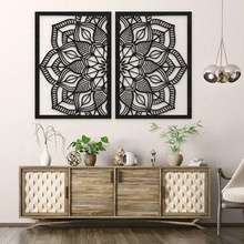 diptik resim mandala duvar cuadro dekorasyon ev casa domuz genel dekor 3d print model - Mito3D