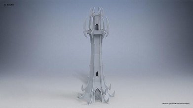 dire elves - watchtower 10mm warmaster 3dprint warhammer warhammeroldworld darkelves direelves scenery tower fantasy tabletop games toys 3d print model - Mito3D