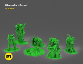 discordia forest board game figures 3demon creatures base ent swamper flighter bouchac hunter queen set type monsters characters statue rules czech games toys 3d print model - Mito3D