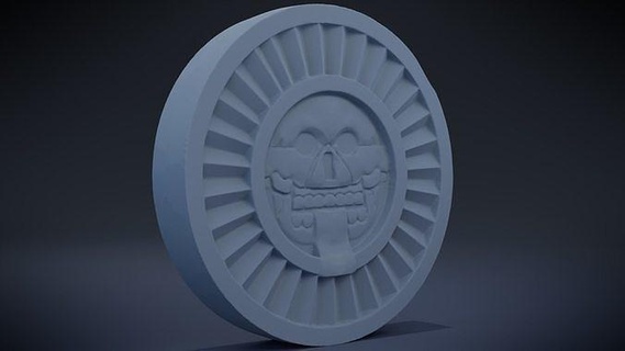 disco mictlantecuhtli malavita cranio azteco maya olmec colore divinità temperare culto mito mitologia religione mexica Messico messicano arte sculture 3d print model - Mito3D
