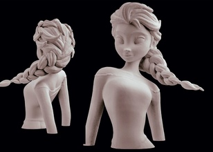 disney elsa congelado estatua esculpir 3d princesa impresión figurilla reina magia impreso escultura busto figura arte esculturas 3d print model - Mito3D