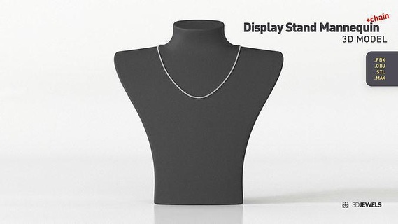 display stand beads necklaces pendant neck mannequin jewelry bust chest dummy fashion figure human torso woman wood jewellery jewels chain figurine lady model 3d print model - Mito3D