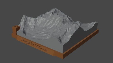 distinguir sar montanha panorama vulcão terreno Ambiente natureza fotogrametria elevação dem Ciência 3d print model - Mito3D
