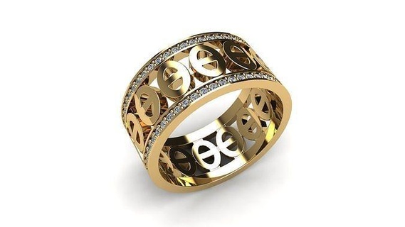 Divin bague diamants bijoux bijou anneaux or diamant Hermès chaine ancre Paris imprimable vêtements mode beauté mariage argent 3d print model - Mito3D