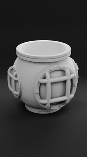 Tauchen Helm Tasse 3d drucken Antiquität Container Haus Küche Essen 3d print model - Mito3D