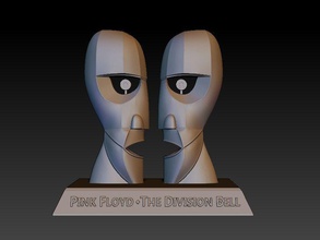 division cloche hommage rose floyd sculpture roche moai bande musique statue statuette art sculptures 3d print model - Mito3D