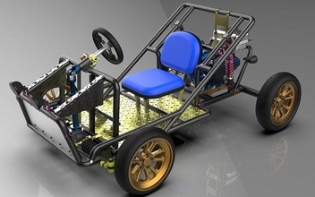 DIY Mini Wagen mini Auto Gokart diminicar Sport Rennen Fahrzeug LKW Rand Transport Rad Hobby Automobil 3d print model - Mito3D