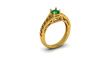 dkart 01 single diamond ring diamondring jewel silver gold engagement sterling jewelry rings 3d print model - Mito3D