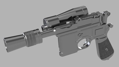 star wars empire strikes back - dl-44 heavy blaster pistol starwars dl44 3d 3dprintmodel printmodel prop toy hobby diy 3d print model - Mito3D