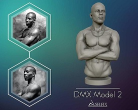dmx fracasso model2 retrato estátua careca escultura homem 3d rap rapper arte esculturas 3d print model - Mito3D