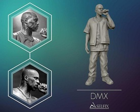dmx full-body sculpture statue bald man 3d rap rapper art sculptures 3d print model - Mito3D