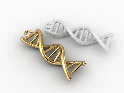 DNA 3dprint Gold Anhänger Rose Halskette Juwel Schmuck leuchtenden druckbar Silber Wissenschaft Biologie Luxus 3d print model - Mito3D