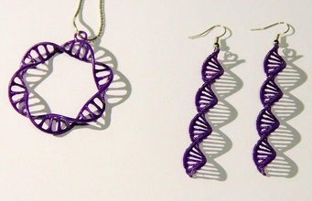 dna jewelry set double helix bracelet earrings protonik other 3d print model - Mito3D