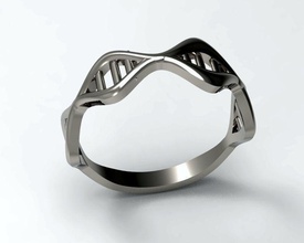 adn anillo la joyería el romance brillante precioso para siempre moda de cadena oro joya día san valentín plata gem los anillos 3d print model - Mito3D