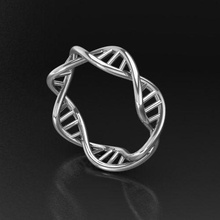 dna ring jewelry jewellery silver gold stackable rings 3d print model - Mito3D