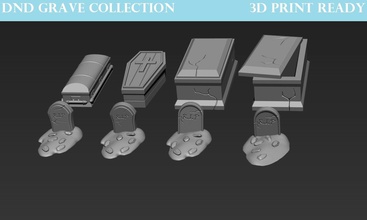 dnd grave collection games-toys tabletop boardgames toys 3dprint coffins crypts tombstones sacophagus eviroment scale acessories death games board 3d print model - Mito3D