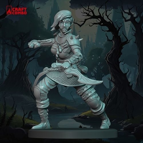 dnd mini sombrio duende vilões miniatura estatuetas personagem 3dprint imprimível figura mulher tampo mesa jogos dados brinquedos borda 3D print model - Mito3D