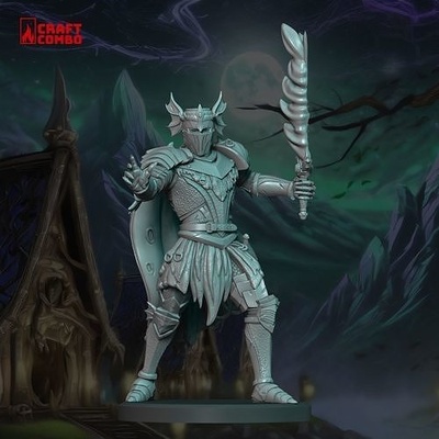 dnd mini oscuro caballero miniatura rpg mesa juegos figura 3d juguetes tablero 3d print model - Mito3D