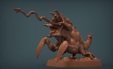 dnd monster cave fisher sculpture pathfinder tabletop cavefisher creature strength dark games toys board 3d print model - Mito3D