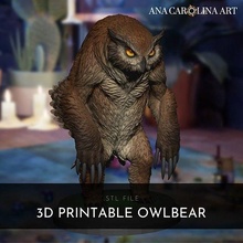 dnd owlbear by ana carolina art owl bear dungeons dragons tabletop rpg games toys board 3d print model - Mito3D