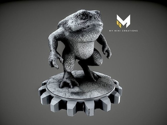 dnd sapo guerreiro criatura monstro estatueta miniatura 3dprint personagem imprimível jogos brinquedos borda 3d print model - Mito3D