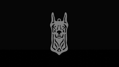 dobberman pendentif chien de la chaîne art tête conception symbole moderne bijoux pendentifs 3d print model - Mito3D