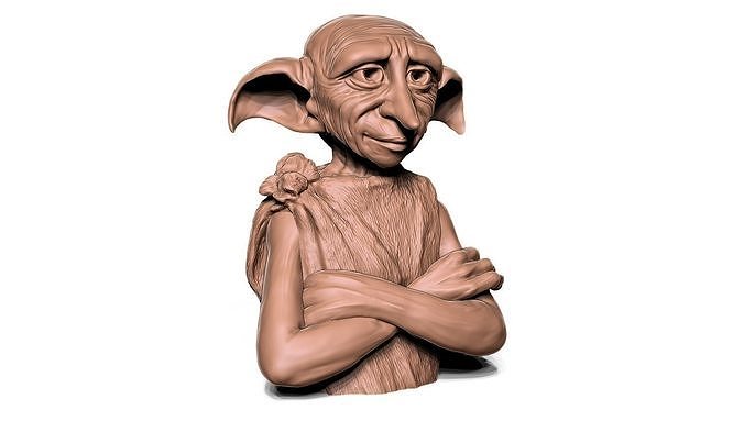 dobby harry potter 3d print model herry herrypotter dobbywithherrypoter 3dmodal charecater 3ddesigen modal 3dprint art sculptures 3D print model - Mito3D