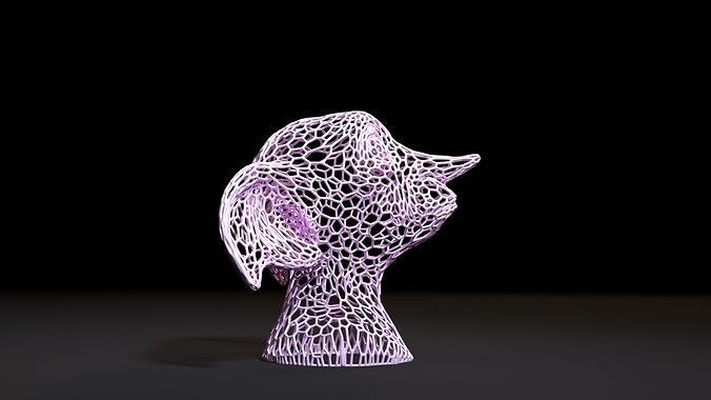 ratière lampe herry potier herrypotter personnage art elfe sculptures figure statue miniatures tête filaire voronoi wiremesh décor câble 3d print model - Mito3D