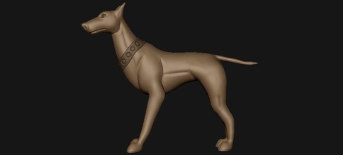 doberman egyptian horse cartoon character game animal cute art sculptures 3d print model - Mito3D